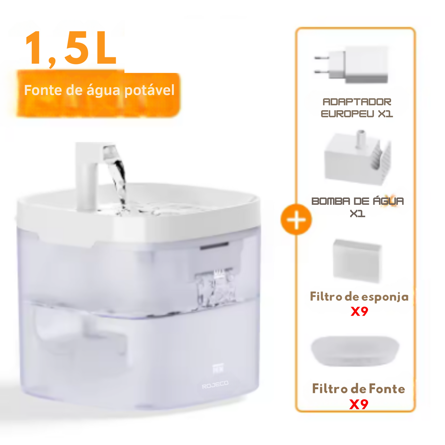 Bebedouro com Filtro Pet - Bebedouro para Gatos - Fonte de Água com Filtro Bebedouro