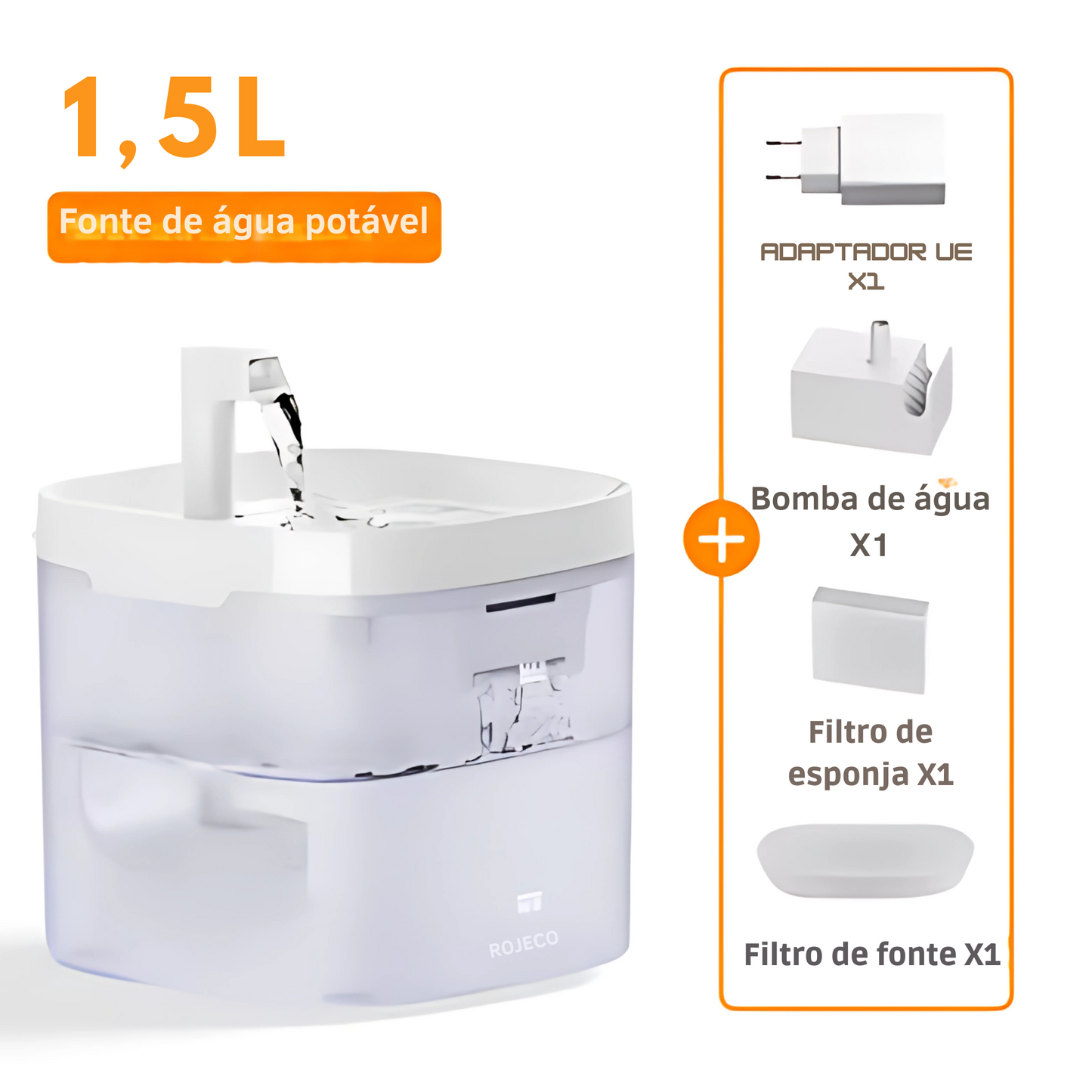 Bebedouro com Filtro Pet - Bebedouro para Gatos - Fonte de Água com Filtro Bebedouro