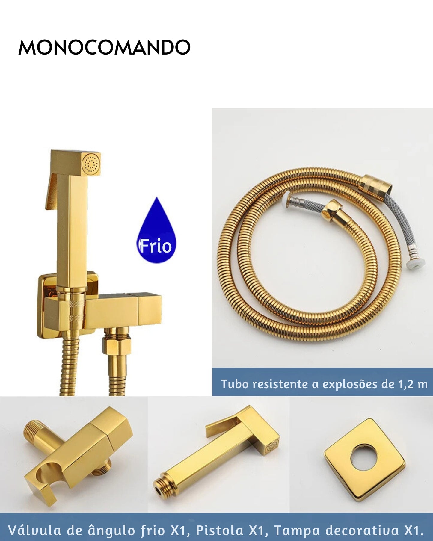 Ducha Higiênica Premium Completa com Jato Delicado e Frete Grátis | Ducha de Banheiro em Aço Inox Alto Brilho