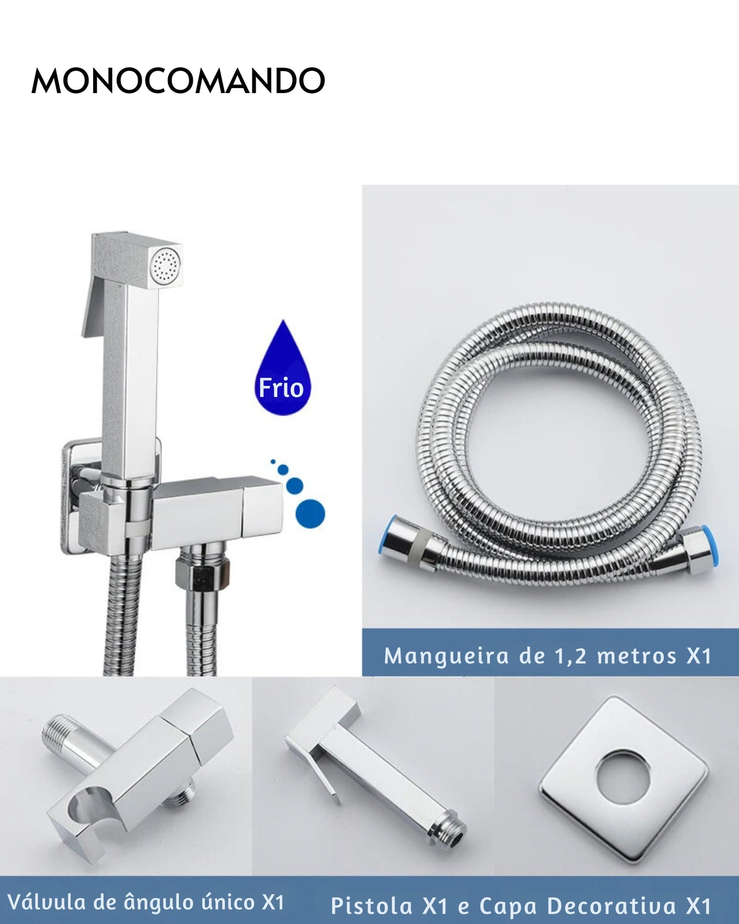 Ducha Higiênica Premium Completa com Jato Delicado e Frete Grátis | Ducha de Banheiro em Aço Inox Alto Brilho