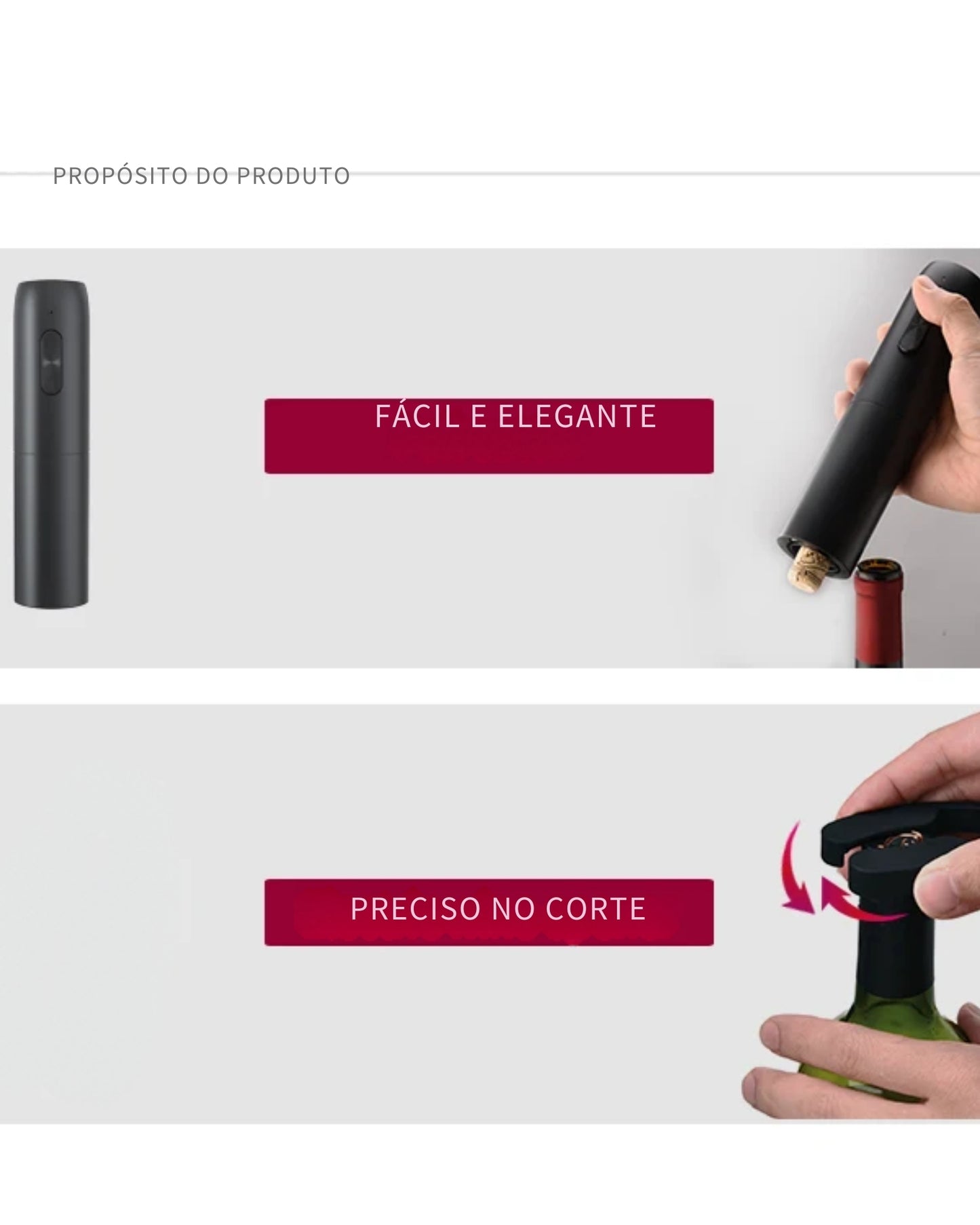 Abridor de Vinho Automático WineSet | Abridor de Vinho Elétrico WineSet