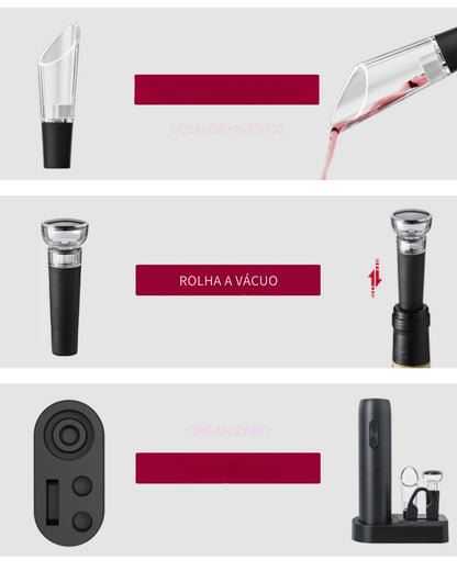Abridor de Vinho Automático WineSet | Abridor de Vinho Elétrico WineSet