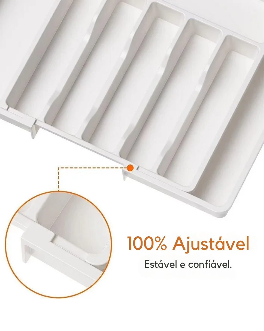 Divisor de Talher Ajustável para Gaveta de Cozinha | Organização e Higiene | Frete Grátis